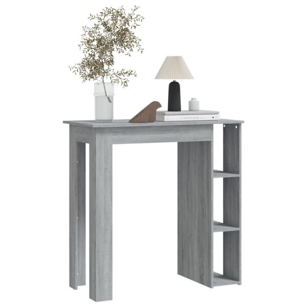 Barski stol s policom boja sivog hrasta 102x50x103