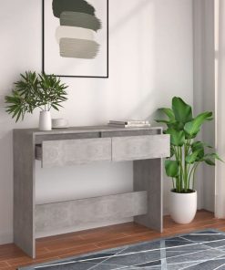 Konzolni stol siva boja betona 100 x 35 x 76