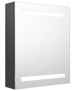 LED kupaonski ormarić s ogledalom sivi 50 x 14 x 60 cm