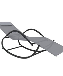 Ljuljajuća ležaljka za sunčanje od čelika i tekstilena siva