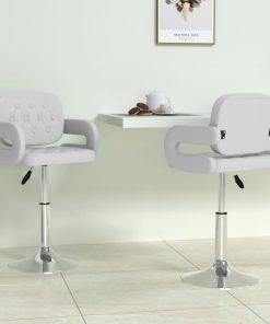 Okretne blagovaonske stolice od umjetne kože 2 kom bijele