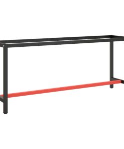 Okvir za radni stol mat crni i mat crveni 190x50x79 cm metalni