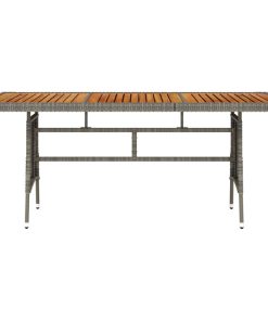 Vrtni stol sivi 160x70x72 cm poliratan i masivno bagremovo drvo