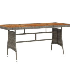 Vrtni stol sivi 160x70x72 cm poliratan i masivno bagremovo drvo