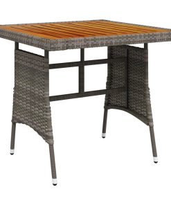 Vrtni stol sivi 70x70x72 cm poliratan i masivno bagremovo drvo