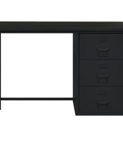 Industrijski radni stol s ladicama crni 105x52x75 cm čelični