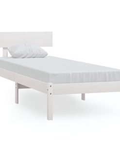 Okvir za krevet bijeli od borovine 90 x 190 cm UK jednokrevetni