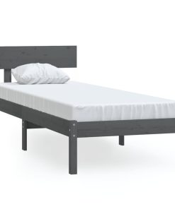 Okvir za krevet sivi od borovine 90 x 190 cm UK jednokrevetni