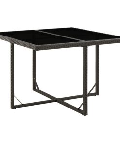 Vrtni stol crni 109 x 107 x 74 cm od poliratana i stakla