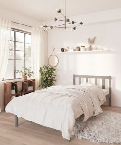Okvir za krevet sivi od borovine 90 x 190 cm UK jednokrevetni