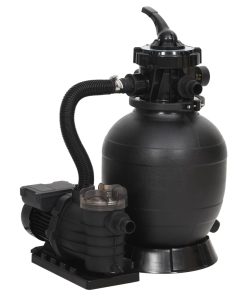Pješčani filtar za bazen sa 6-smjernim ventilom crni