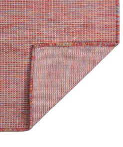 Vanjski tepih ravnog tkanja 120 x 170 cm crveni