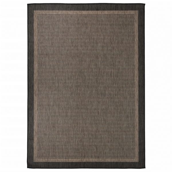 Vanjski tepih ravnog tkanja 120 x 170 cm tamnosmeđi