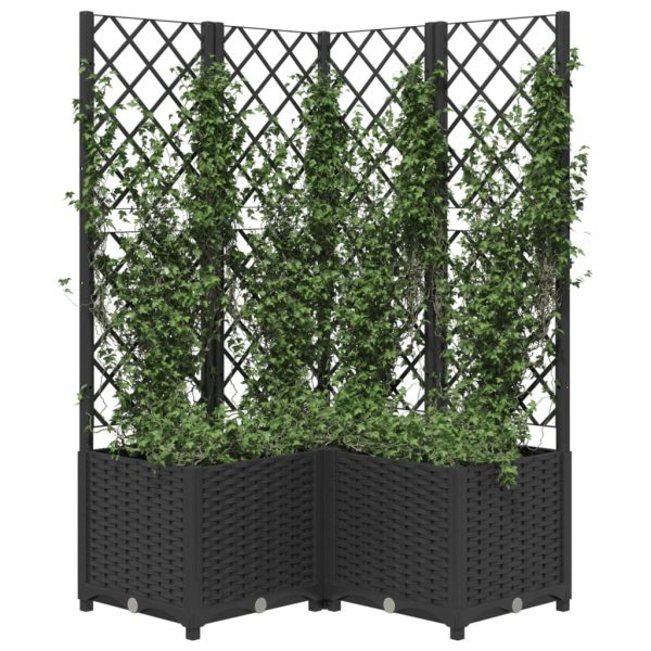 Vrtna sadilica s rešetkom crna 80 x 80 x 136 cm PP - Slika 3