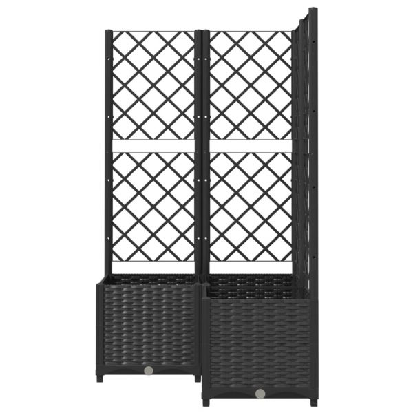 Vrtna sadilica s rešetkom crna 80 x 80 x 136 cm PP - Slika 4