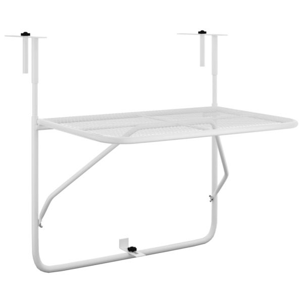 Balkonski stol bijeli 60 x 40 cm čelični