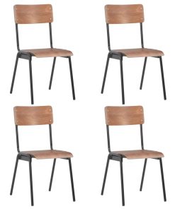 Blagovaonske stolice 4 kom smeđe od masivne iverice i čelika
