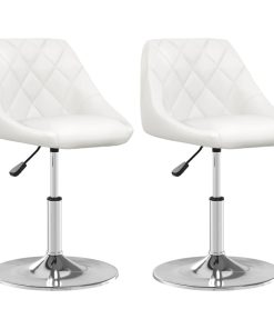 Blagovaonske stolice od umjetne kože 2 kom bijele