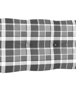 Jastuk za sofu od paleta sivi karirani 70 x 40 x 10 cm