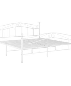 Okvir za krevet bijeli metalni 200 x 200 cm