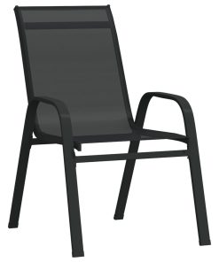 Složive vrtne stolice od tekstilena 4 kom crne