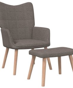 Stolica za opuštanje s osloncem za noge smeđe-siva od tkanine