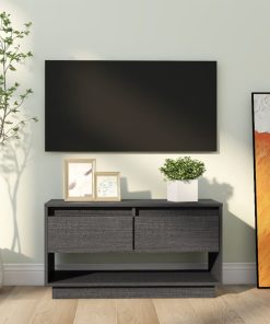 TV ormarić sivi 74 x 34 x 40 cm od masivne borovine