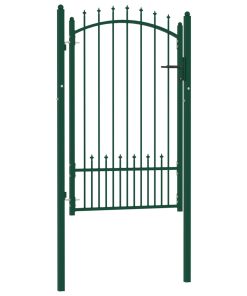 Vrata za ogradu sa šiljcima čelična 100 x 150 cm zelena