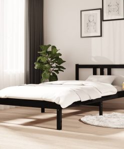 Okvir za krevet masivno drvo crni 90 x 190 cm 3FT jednokrevetni