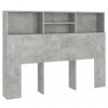 Uzglavlje s ormarićem siva boja betona 140 x 19 x 103