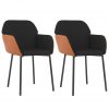 Blagovaonske stolice od tkanine i umjetne kože 2 kom crne
