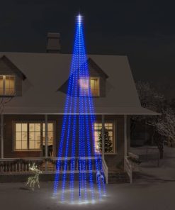 Božićno drvce na stijegu 1134 LED žarulje plave 800 cm