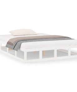Okvir za krevet bijeli 180 x 200 cm 6FT bračni od masivnog drva