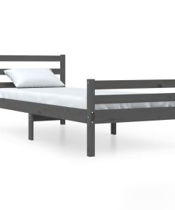 Okvir za krevet masivno drvo sivi 90 x 190 cm 3FT jednokrevetni