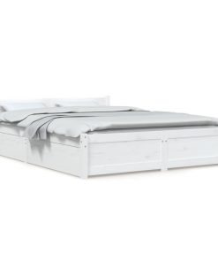 Okvir za krevet s ladicama bijeli 135 x 190 cm 4FT6 bračni