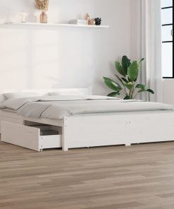 Okvir za krevet s ladicama bijeli 135 x 190 cm 4FT6 bračni