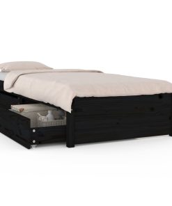 Okvir za krevet s ladicama crni 90 x 190 cm 3FT jednokrevetni