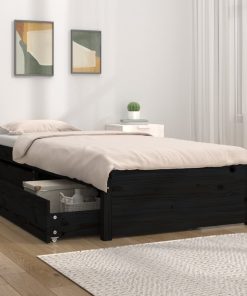 Okvir za krevet s ladicama crni 90 x 190 cm 3FT jednokrevetni