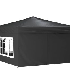Sklopivi šator za zabave s bočnim zidovima 3 x 3 m antracit