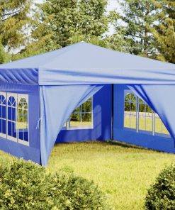 Sklopivi šator za zabave s bočnim zidovima 3 x 3 m plavi
