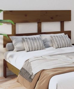 Uzglavlje za krevet boja meda 124 x 3 x 81 cm masivna borovina
