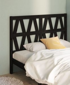 Uzglavlje za krevet crno 146 x 4 x 100 cm od masivne borovine