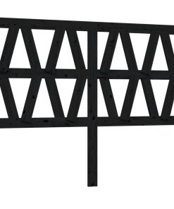 Uzglavlje za krevet crno 146 x 4 x 100 cm od masivne borovine