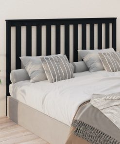 Uzglavlje za krevet crno 166 x 6 x 101 cm od masivne borovine