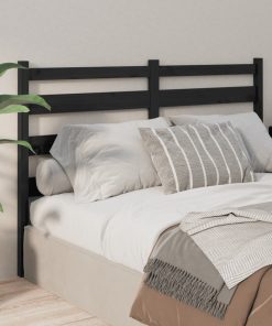 Uzglavlje za krevet crno 206 x 4 x 100 cm od masivne borovine