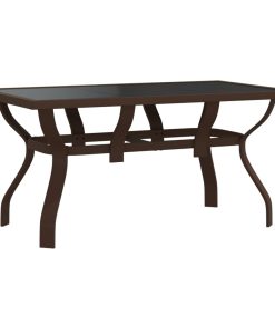 Vrtni stol smeđe-crni 140 x 70 x 70 cm od čelika i stakla