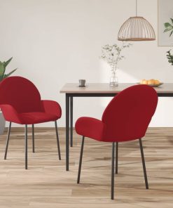 Blagovaonske stolice 2 kom crvena boja vina baršunaste
