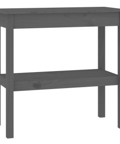 Konzolni stol sivi 80x40x75 cm od masivne borovine
