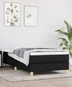 Okvir za krevet s oprugama crni 90x190 cm od tkanine