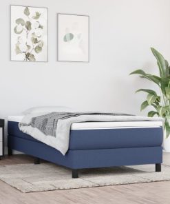 Okvir za krevet s oprugama plavi 90x190 cm od tkanine